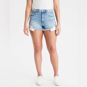 American Eagle Curvy High Rise Shortie Denim Shorts - 4